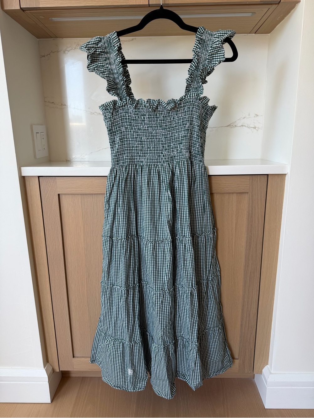 Hill House Ellie Nap Dress in green gingham